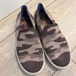 Rothys Women's Taupe Camo Slip On Sneakers Shoes Size 8.5 EUC! $190
